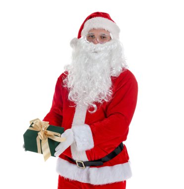 Noel Baba Noel hediyesi beyaz zemin üzerine ile