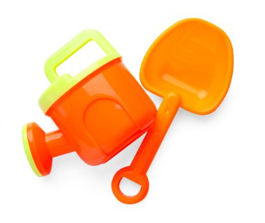 Beyaz manzaralı, parlak çocukların plaj oyuncakları.