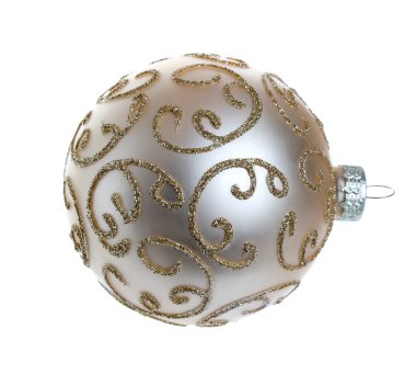 Beyazın üzerinde izole edilmiş güzel bir Noel balosu. Şenlik süsü