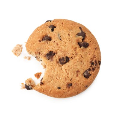 Lezzetli çikolatalı kurabiye, beyaz, üst manzara