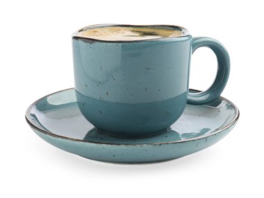 Beyaz arka planda, fincanda Aromatik kahve