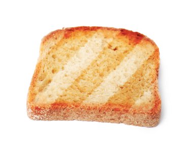 Kızarmış ekmek dilimi ve beyaz ızgara izleri.