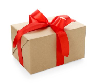 Beyaz tenli güzel bir hediye kutusu.