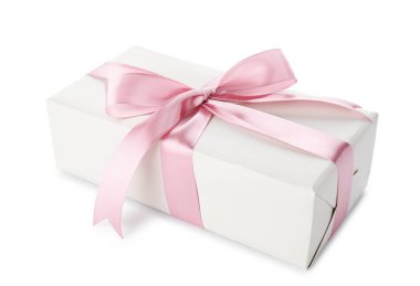 beyaz izole fiyonklu güzel hediye