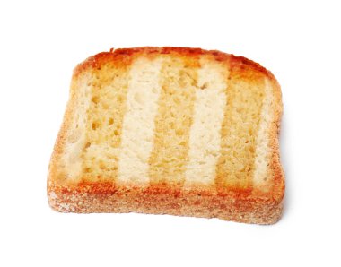 Kızarmış ekmek dilimi ve beyaz ızgara izleri.