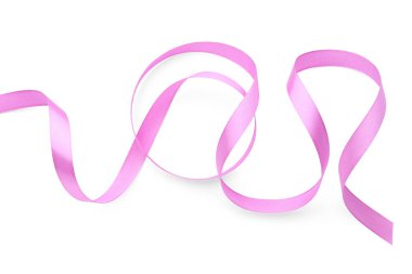 Güzel pembe kurdele, beyaz manzarada izole edilmiş.