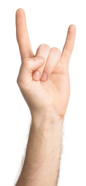 Beyaz arkaplanda kaya hareketi gösteren adam, yakın plan