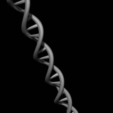 Siyah arkaplanda DNA çift sarmal yapısı