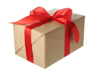 Beyaz tenli güzel bir hediye kutusu.