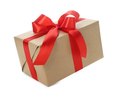 Beyaz tenli güzel bir hediye kutusu.