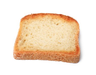 Kahverengi ekmek dilimi beyaza izole edilmiş.