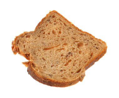 bir dilim tost ekmeği üzerine beyaz izole