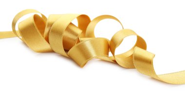 Beyazlara ayrılmış şık bir altın kurdele.