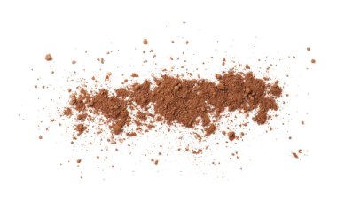 Kakao tozu beyaz, üst görünümde izole