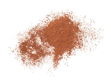 Kakao tozu beyaz, üst görünümde izole