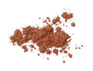 Kakao tozu beyaz, üst görünümde izole