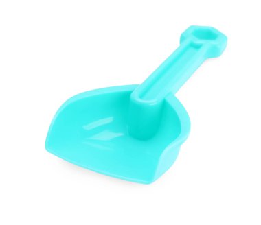 Plastik kürek beyaza izole edilmiş. Çocukların plaj oyuncağı.