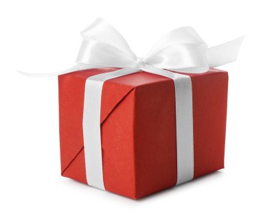 Beyaz tenli güzel bir hediye kutusu.