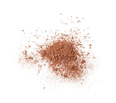 Kakao tozu beyaz, üst görünümde izole