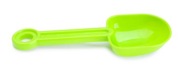 Plastik kürek beyaza izole edilmiş. Çocukların plaj oyuncağı.