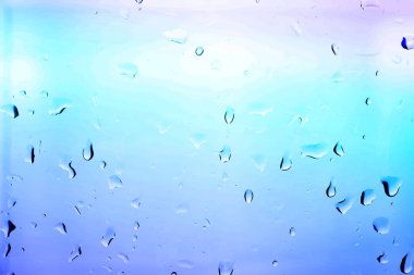Su damlalı cam yüzey, yakın görüş.