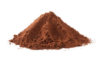 kakao tozu üzerine beyaz izole yığını