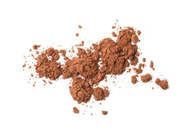 Kakao tozu beyaz, üst görünümde izole