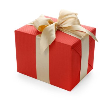 Beyaz tenli güzel bir hediye kutusu.