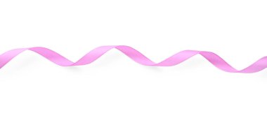 Güzel pembe kurdele, beyaz manzarada izole edilmiş.