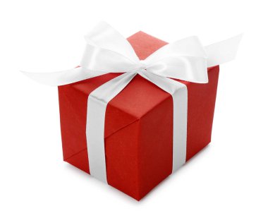 Beyaz tenli güzel bir hediye kutusu.