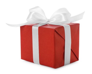 Beyaz tenli güzel bir hediye kutusu.