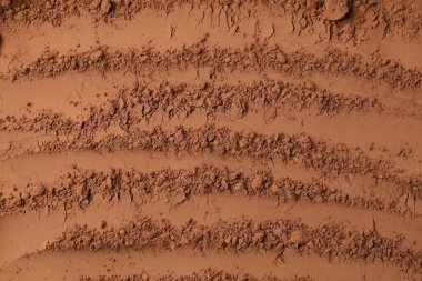 Arka plan olarak doğal kakao tozu, üst görünüm