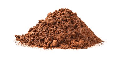 kakao tozu üzerine beyaz izole yığını