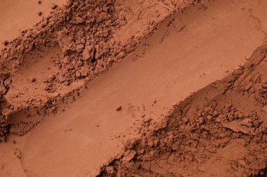 Arkaplan olarak kakao tozu yığını, üst görünüm