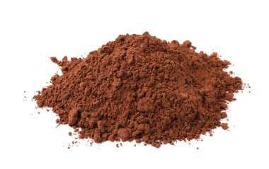 kakao tozu üzerine beyaz izole yığını