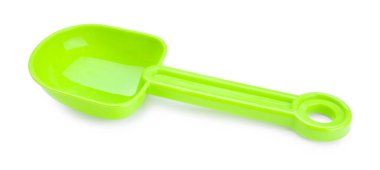 Plastik kürek beyaza izole edilmiş. Çocukların plaj oyuncağı.