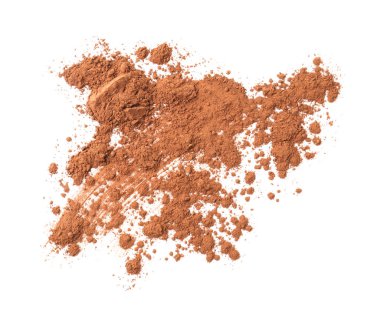 Doğal kakao tozu beyaza izole edilmiş.