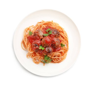 Köfteli ve maydanozlu lezzetli makarna.