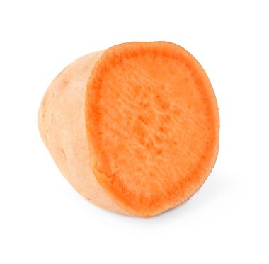 Beyaz üzerine izole edilmiş çiğ patates parçası.