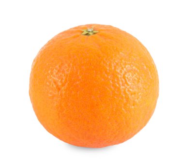 Beyaza izole edilmiş taze bir mandalina. Citrus meyvesi.