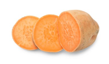 Beyaz manzaralı, tatlı patatesi kes.