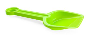 Plastik kürek beyaza izole edilmiş. Çocukların plaj oyuncağı.