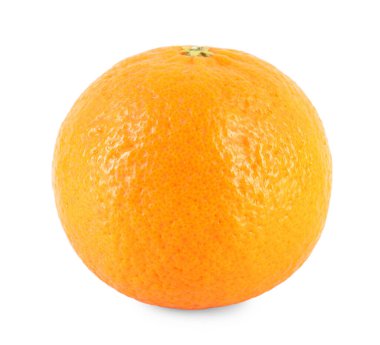Beyaza izole edilmiş taze bir mandalina. Citrus meyvesi.