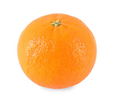 Beyaza izole edilmiş taze bir mandalina. Citrus meyvesi.
