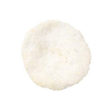 Beyaz üzerine izole edilmiş bir pirinç kağıdı parçası.