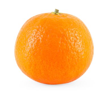 Beyaza izole edilmiş taze bir mandalina. Citrus meyvesi.