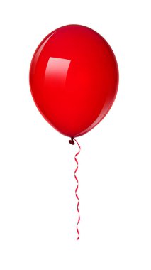 Beyaz üzerine izole edilmiş parlak kırmızı balon. Parti dekorasyonu