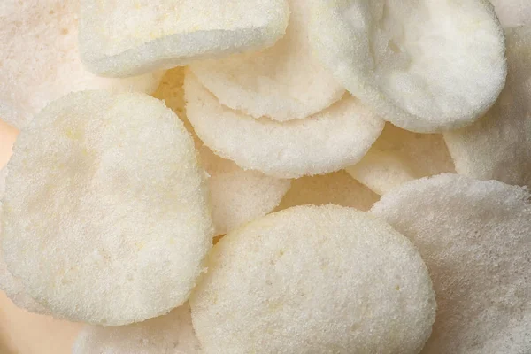 Arkaplan olarak pirinç kağıt çipleri, üst görünüm