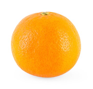 Beyaza izole edilmiş taze bir mandalina. Citrus meyvesi.