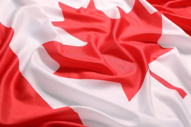 Arkaplan olarak Kanada bayrağı, yakın plan görünümü